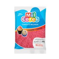 Confeito Miçanga Mil Cores Crocante N0 Rosa 500g Mavalério