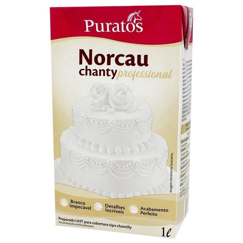 Chantilly Norcau Puratos 1L Para Bolo - Kit 6 Unidades - Embaleme