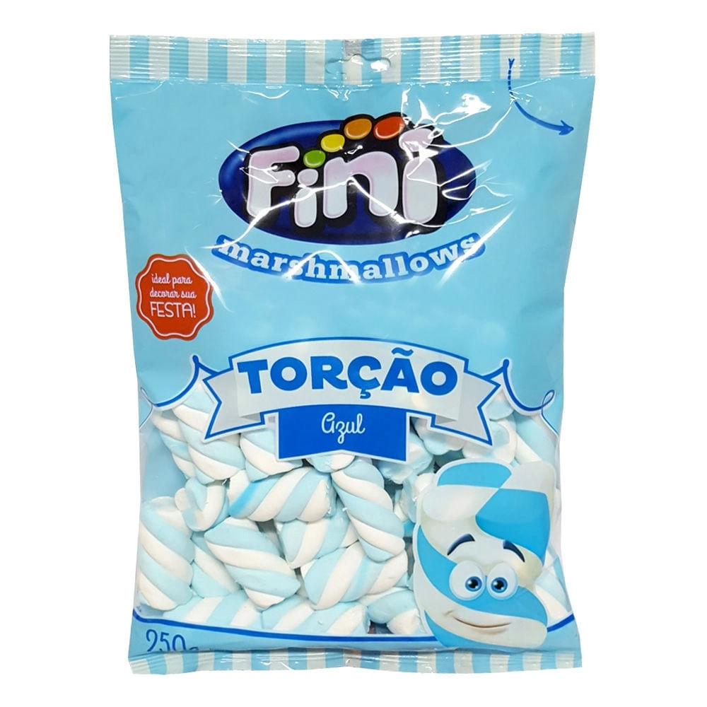 Doce Marshmallows Torção Azul 250g Fini Colibri Festas 4249