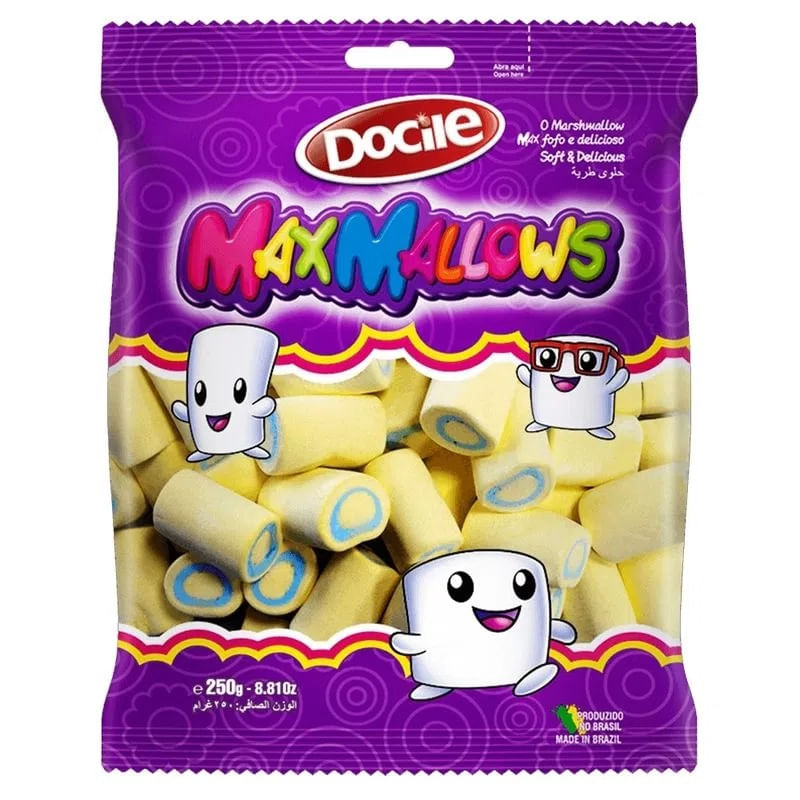 Marshmallow Tubo Amarelo Baunilha 250g Docile - Colibri Festas