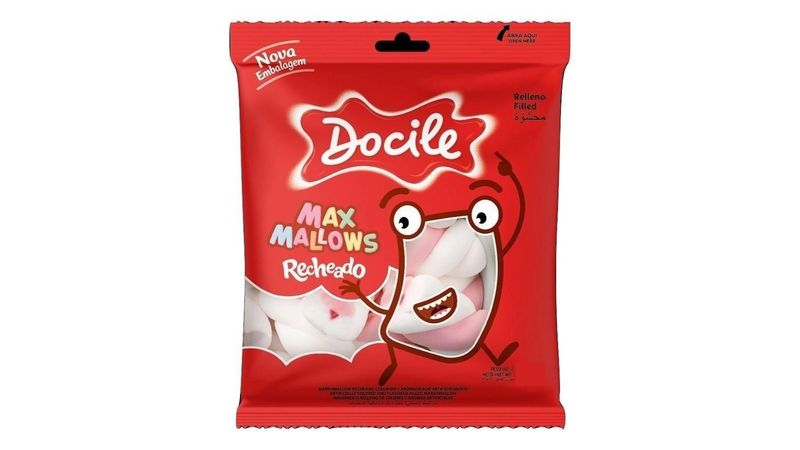 Marshmallow Twist Recheado Doce Rosa/Branco 220g Docile - Colibri