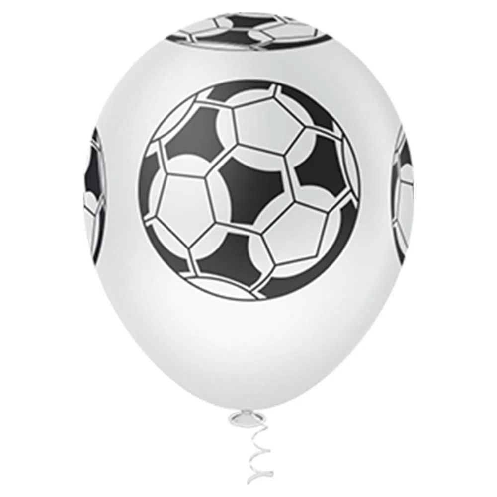 Balao Decorado N10 Futebol  Branco/preto 25un Pic Pic