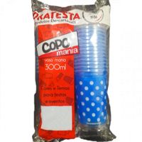 Copo Mania Poa Azul 300ml 30un Prafesta