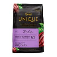 Chocolate Unique Bahia Meio Amargo 53% Cacau Gotas 400g Harald