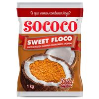 Coco Em Flocos Queimado Desidratado E Adoçado 1kg Sococo