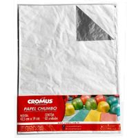 Embalagem Papel Chumbo 43,5cm X 59cm | Prata 3un Cromus