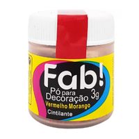 Pó Para Decoração Vermelho Morango Cintilante 3g Fab