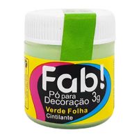 Pó Para Decoração Verde Folha Cintilante 3g Fab