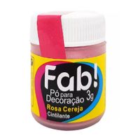 Pó Para Decoração Rosa Cereja Cintilante 3g Fab