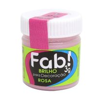 Brilho Para Decoração Rosa 3g Fab