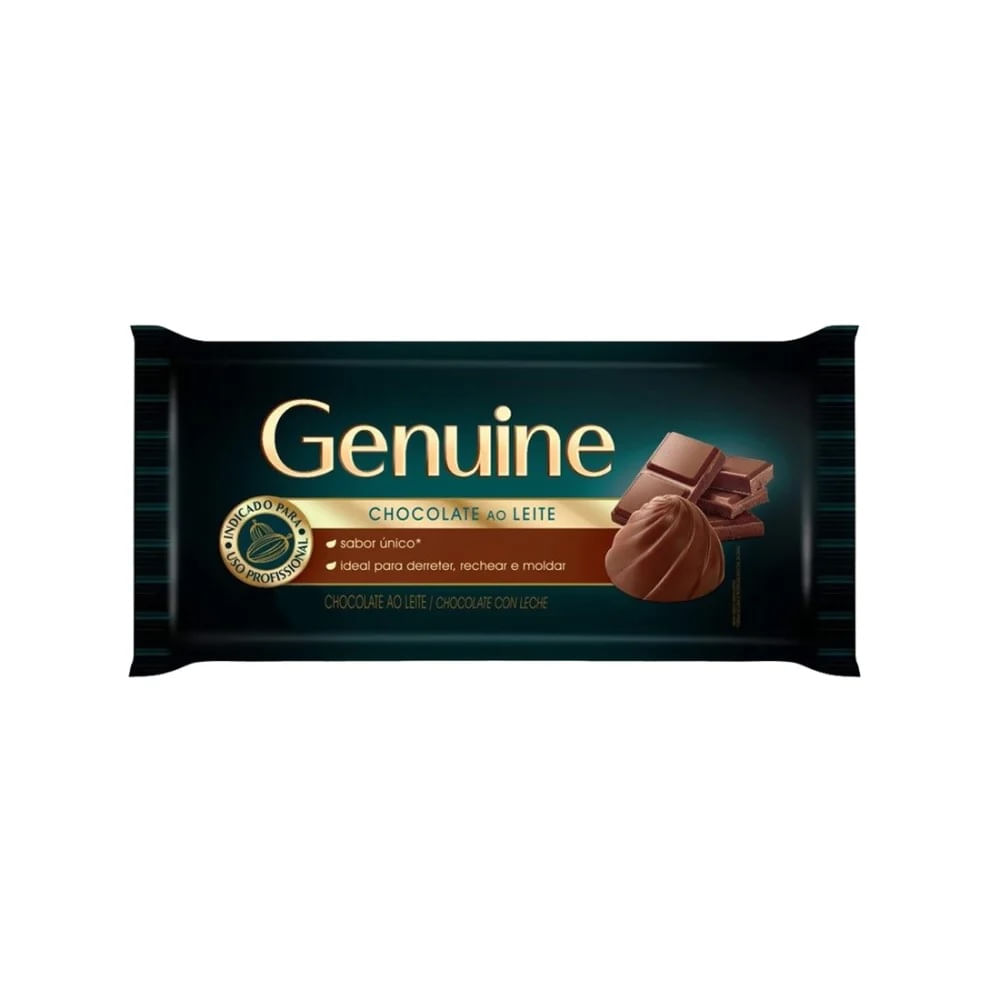 Chocolate Ao Leite Barra 1kg Genuine - Colibri Festas