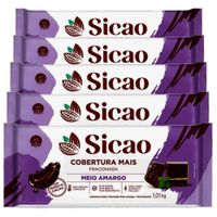 Kit Com 5 Coberturas Mais Meio Amargo Barra 1,01kg Sicao