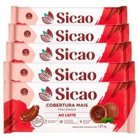 Kit Com 5 Coberturas Mais Ao Leite Barra 1,01kg Sicao