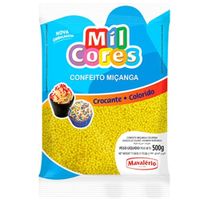 Confeito Miçanga Mil Cores Crocante N0 Amarela 500g Mavalério