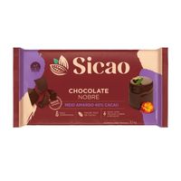 Chocolate Nobre Meio Amargo 40% Cacau Barra 2,1kg Sicao