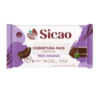 Cobertura Chocolate Mais Meio Amargo Barra 2,1kg Sicao