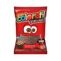 Confeito Coloreti Granuleti Marrom 250g Jazam