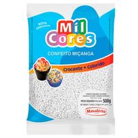 Confeito Miçanga Mil Cores Crocante N0 Branca 500g Mavalério
