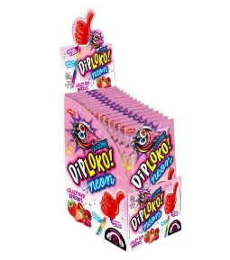 Pirulito Diploko Boom Neon Crazy Red Berries 15x11g 165g Danilla