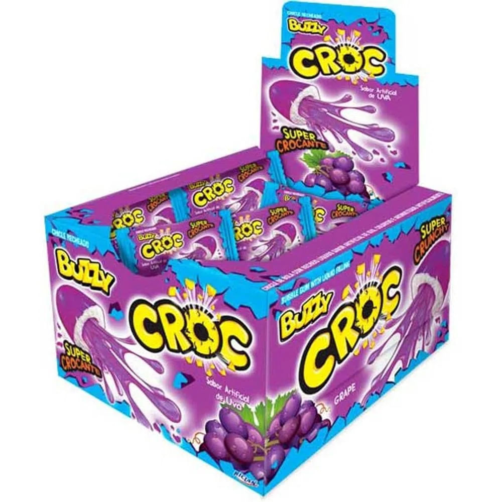 Chiclete Buzzy Croc Display Uva | Colibri Festas - Colibri Festas