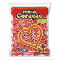 Pirulito Coração Rosa Tutti Frutti 650g Santa Rita