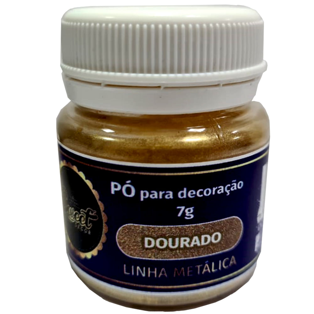 Pó Para Decoração Dourado 7g Linha Metalica Sweet Decor - Colibri Festas