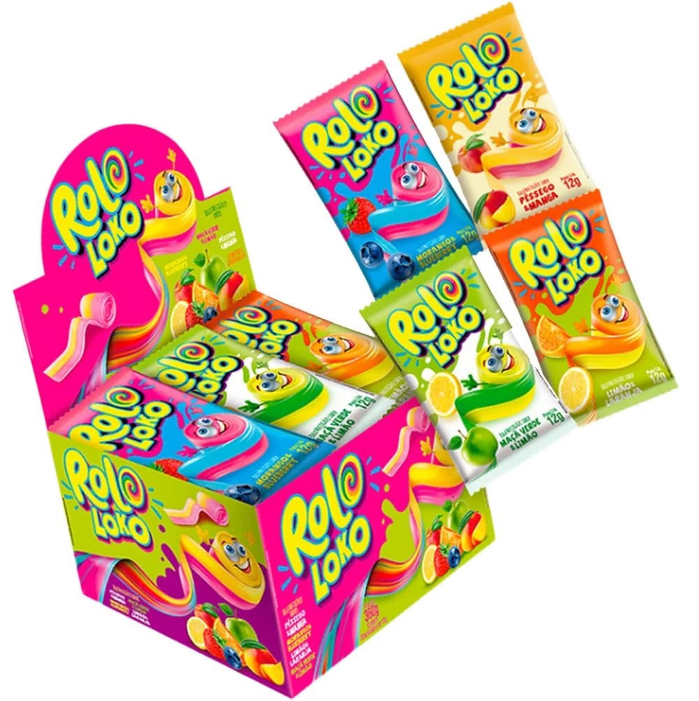 Bala Rolo Loko Sabores Sortidos 30x12g Display 360g Danilla Foods ...
