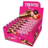 Wafer Recheado Trento Morango 38% Cacau 16x32g Display Peccin