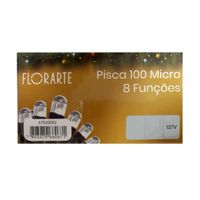 Pisca Pisca 100 Micro Lâmpadas 8 Funções Colorido 127v Florarte