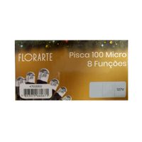 Pisca Pisca 100 Micro Lâmpadas 8 Funções Luz Branca 127v Florarte