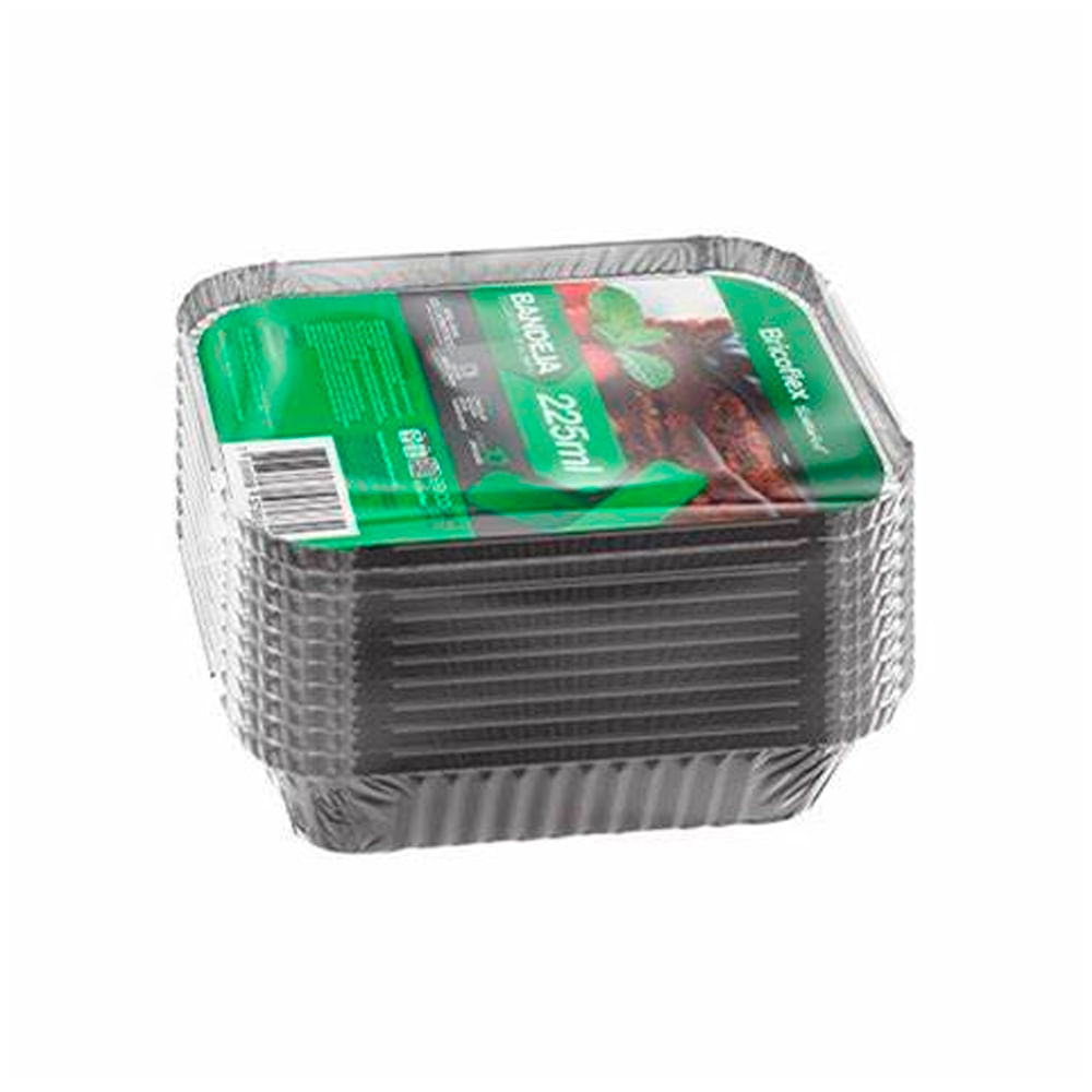 Badeja De Alumínio 10unx225ml Bricoflex - Colibri Festas