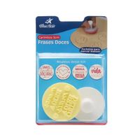 Kit Carimbos Amarelos Frases Doces 5cm Bluestar