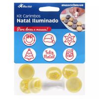 Kit Carimbos Amarelos Natal Iluminado 2cm Bluestar