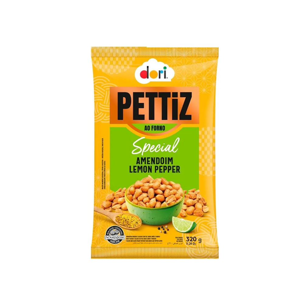 Amendoim Special Pettiz Sabor Lemon Pepper 320g Dori - Colibri Festas