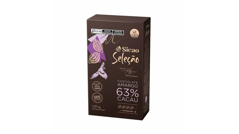 Chocolate amargo em gotas Sicao 63% cacau | Colibri Festas