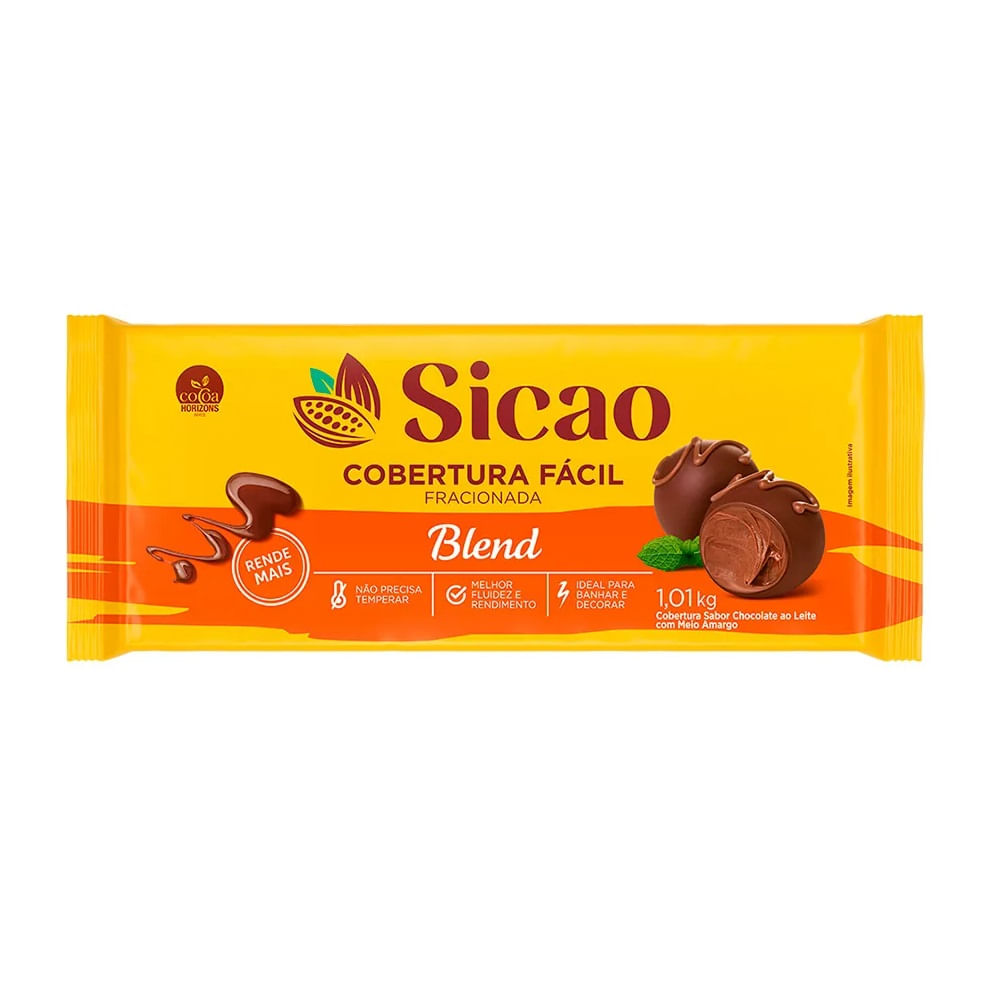 Cobertura Fracionada Fácil Blend Barra 1,01kg Sicao