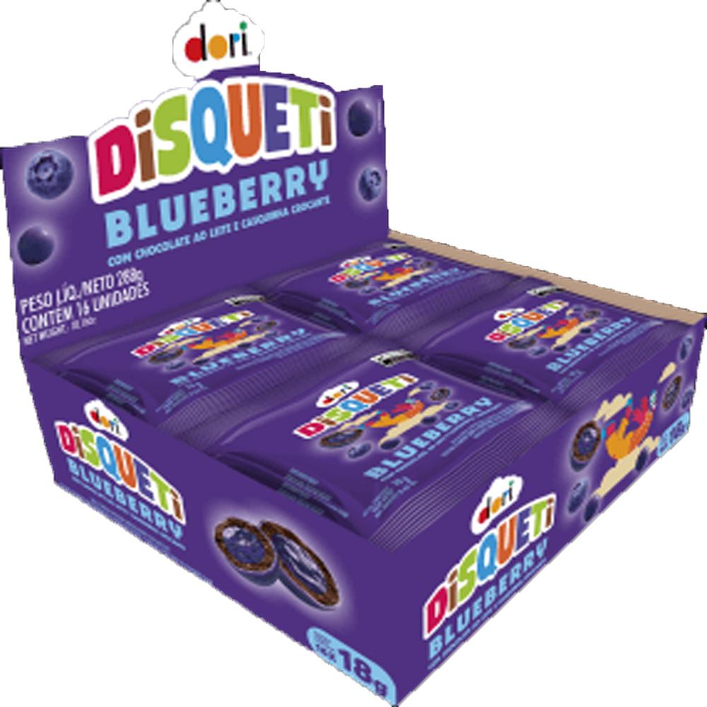 Disqueti Blueberry Com Chocolate Ao Leite Display 288g - Colibri