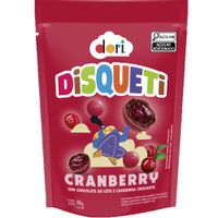 Disqueti Cranberry Com Chocolate Ao Leite 100g Dori