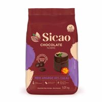 Chocolate Nobre 40% Cacau Meio Amargo Gotas 1,01kg Sicao