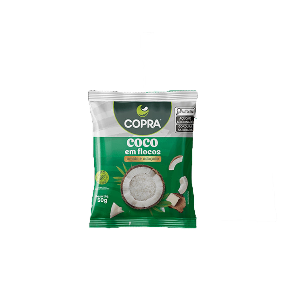 Coco Em Flocos úmido E Adoçado 50g Copra