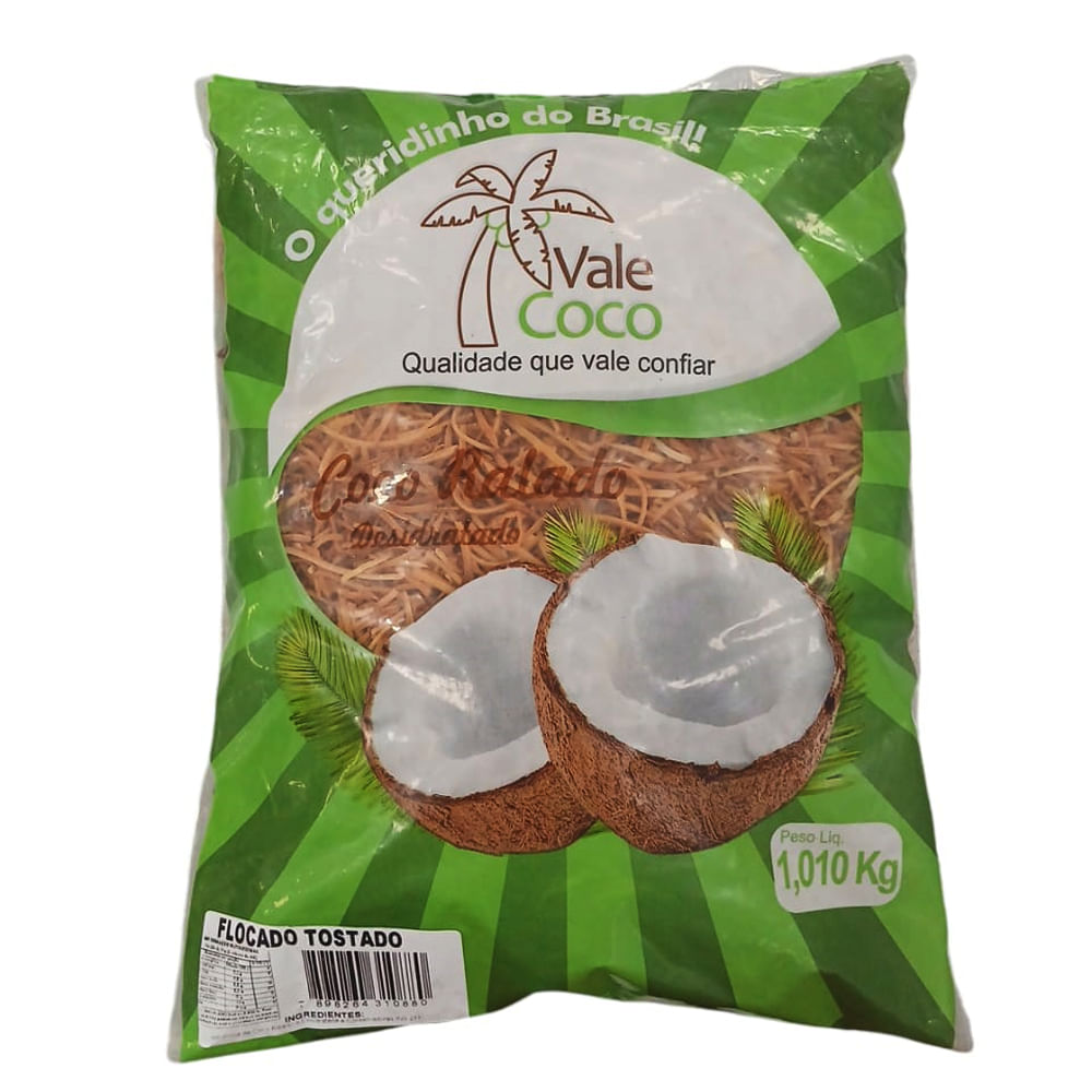 Coco Ralado Desidratado Flocado Tostado 1,01kg Vale Coco - Colibri
