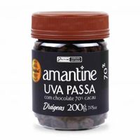 Chocolate Drageado 70% Uva Passa 200g Amantine