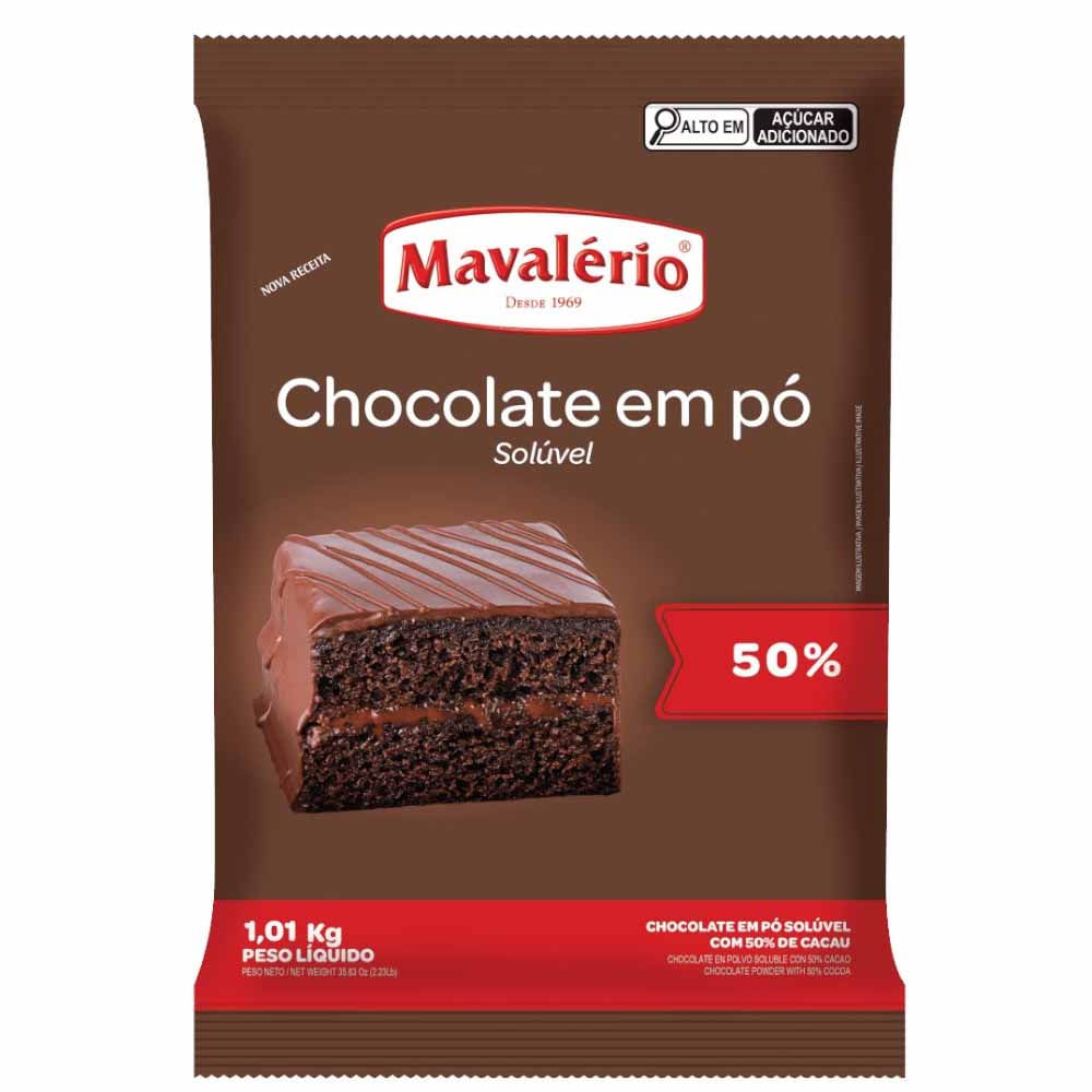 Chocolate em Pó 50% Cacau 1kg - Mavalerio