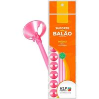 Suporte Para Balão Médio 33cm 10 Unidades Rosa Klf Festas