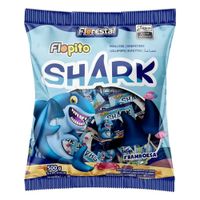 Pirulito Flopito Shark Sabor Framboesa 500g Florestal