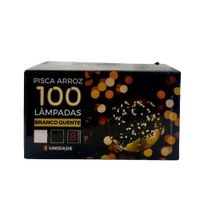 Pisca Pisca 100 Lâmpadas Branco Quente Arroz 8 Funções 127v Newway