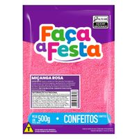 Confeito Miçanga Faça A Festa Rosa 500g Leke Alimentos