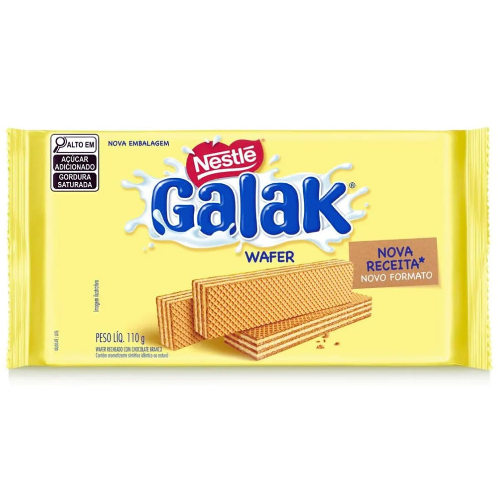 Biscoito Wafer Recheado Galak Chocolate Branco 110g Nestlé - Colibri Festas