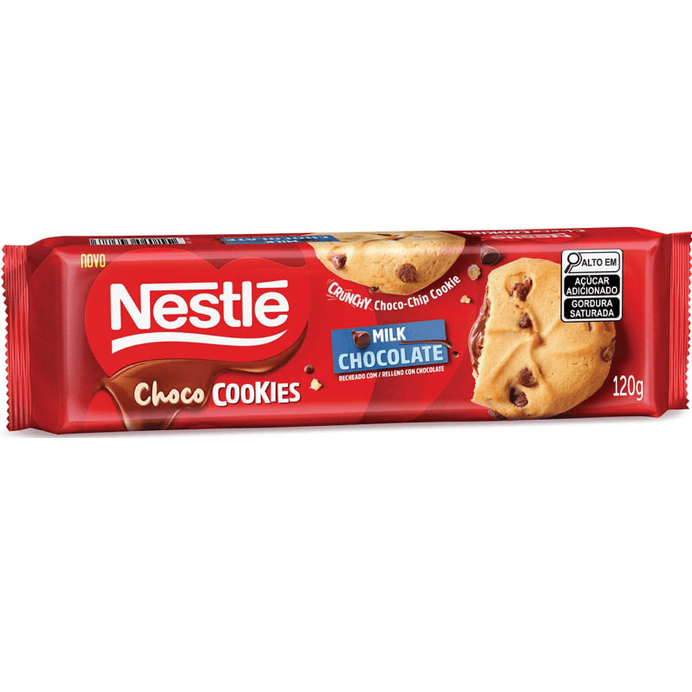 Biscoito Choco Cookies Com Recheio E Gotas De Chocolate 120g