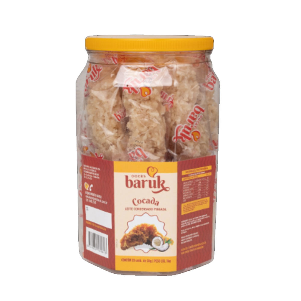 Cocada Pingada Leite Condensado Pote 1,001kg Doces Baruk